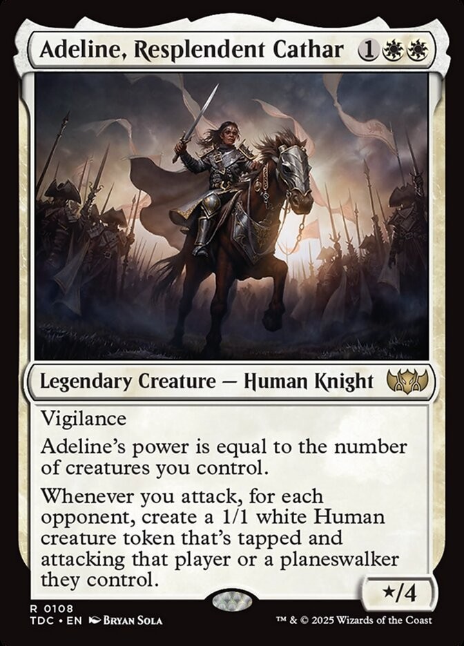 Adeline, Resplendent Cathar 0108 Non Foil Rare TDC MTG Near Mint