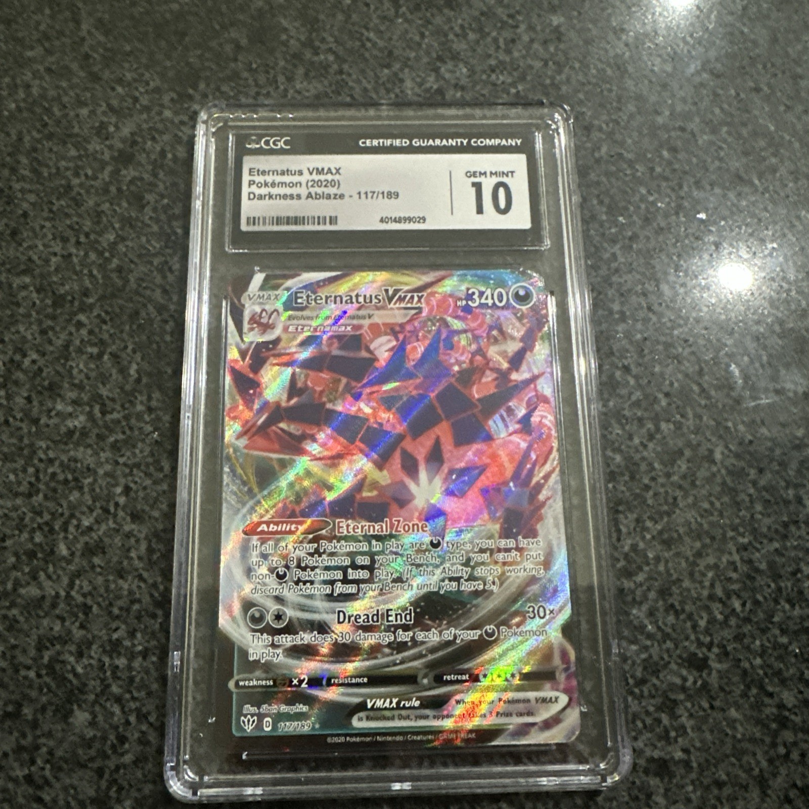 Eternatus VMAX 117/189 Darkness Ablaze CGC 10 Gem Mint 2020