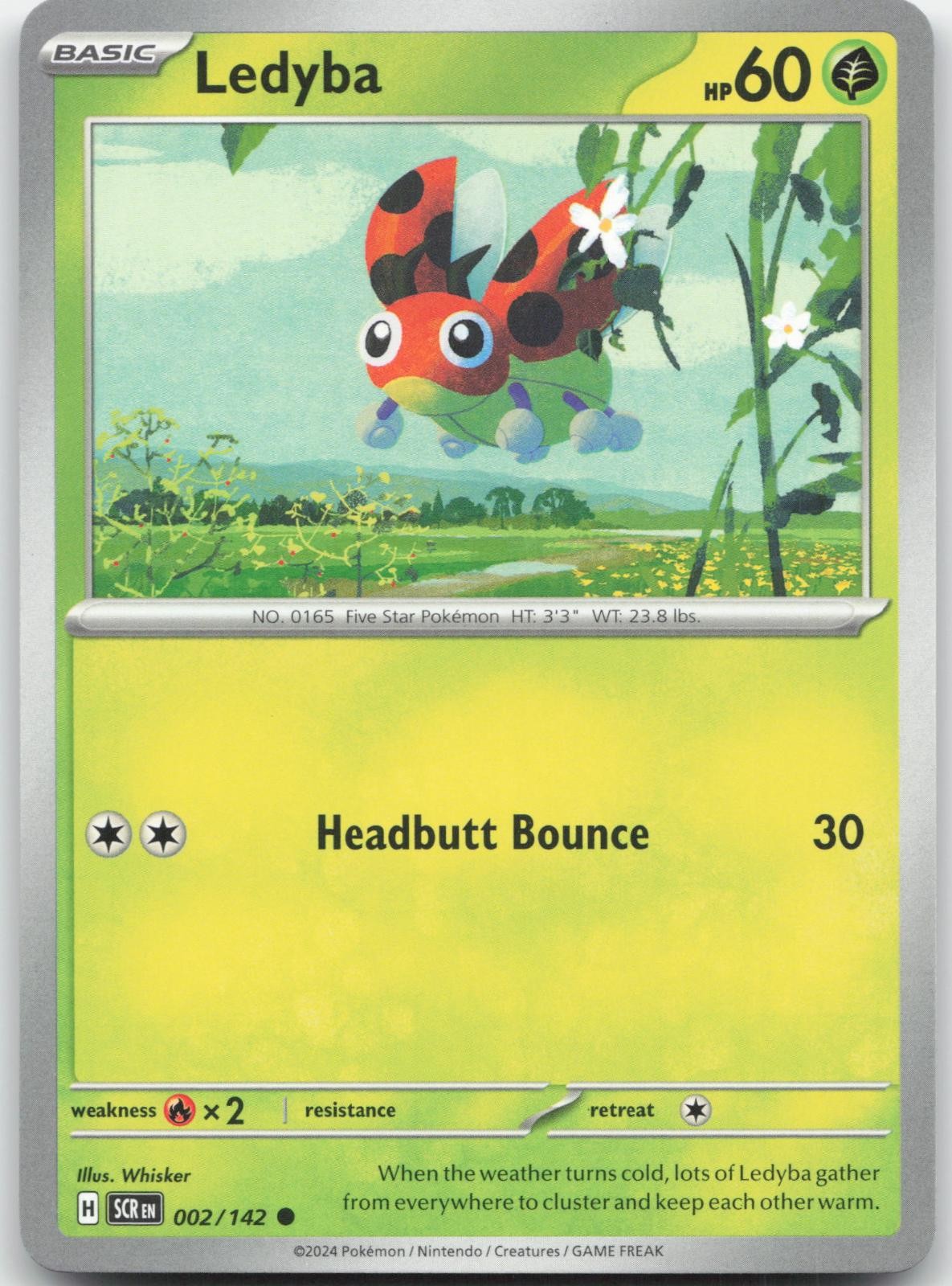 Ledyba 2/142 Common Stellar Crown Pokemon Near Mint