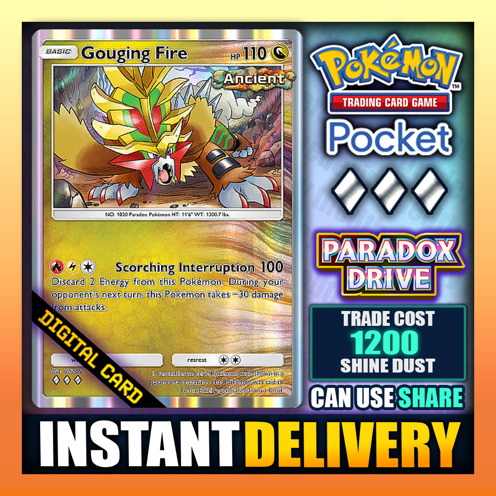 Pokemon TCG Pocket – Gouging Fire – Diamond 🔷 Paradox Drive – English – Fast ✅