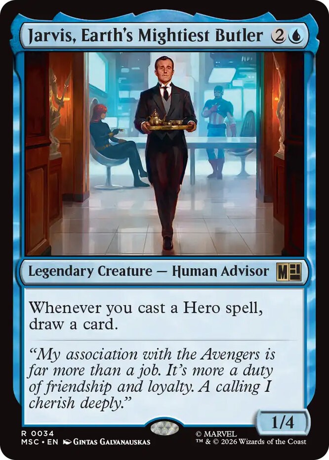 x1 Jarvis, Earth’s Mightiest Butler R MTG Commander: Marvel Super Heroes M/NM, E