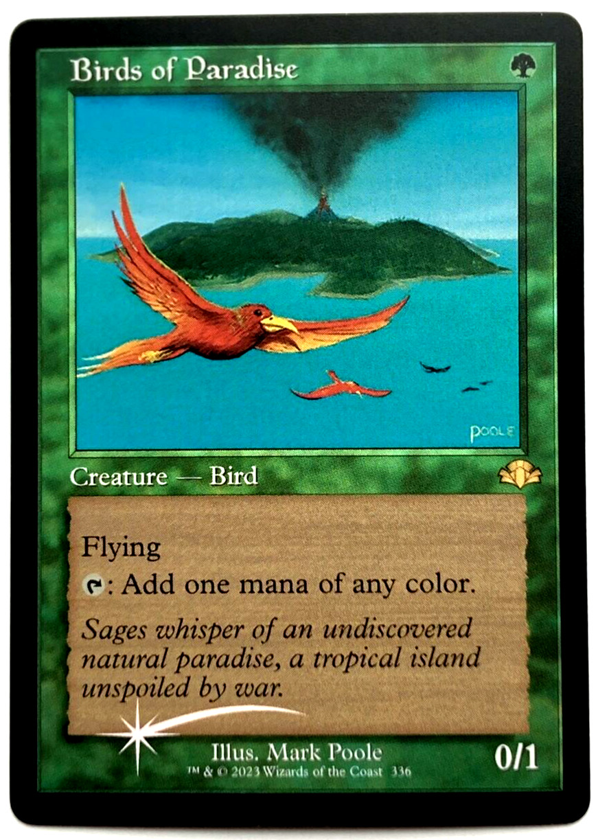 MTG Birds of Paradise *RETRO FRAME FOIL* Dominaria Remastered 336 NM