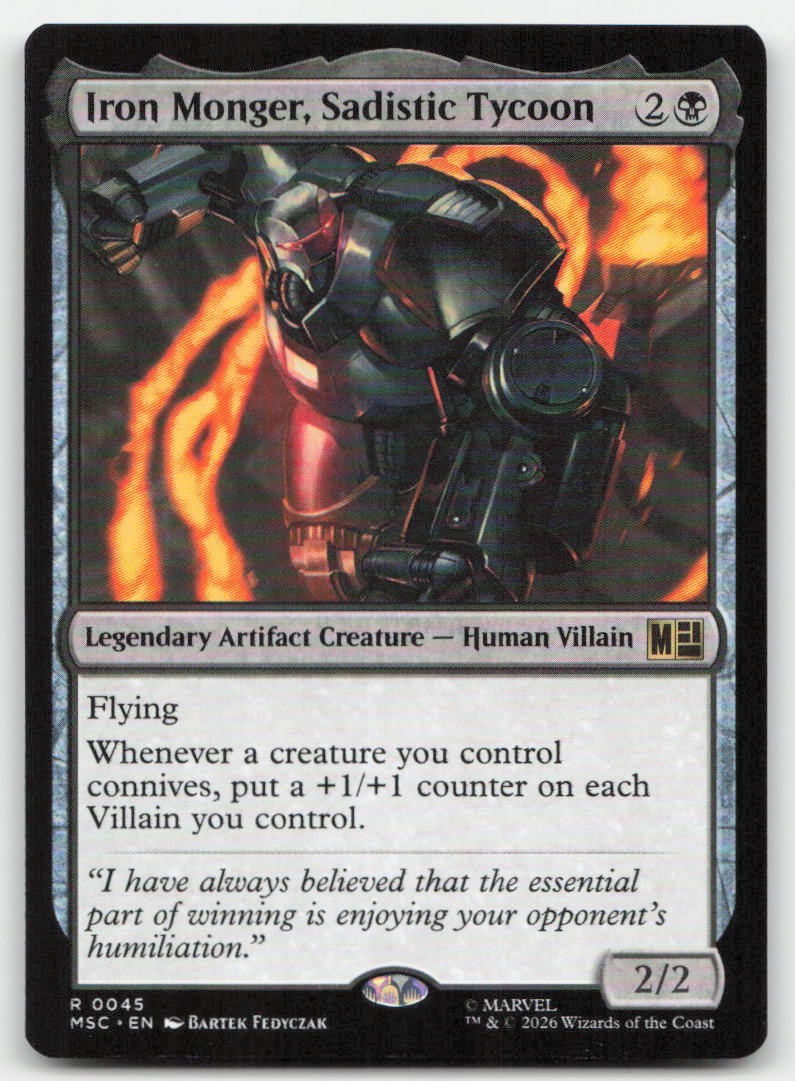 Iron Monger, Sadistic Tycoon 45 MSC Commander: Marvel Super Heroes Magic MTG NM