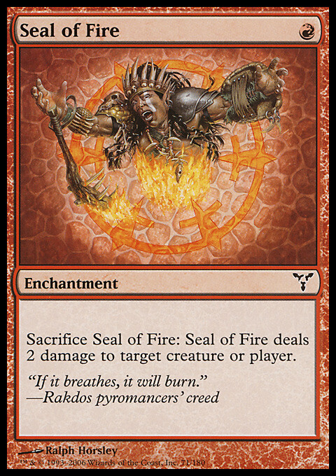 Magic the Gathering MTG Seal of Fire (71) Dissension LP