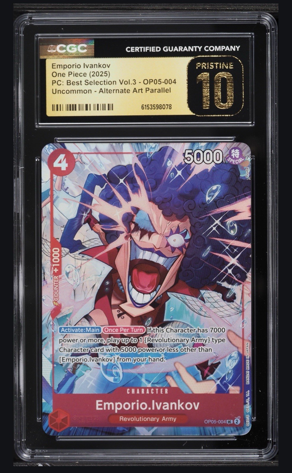 OP Emporio.Ivankov OP05-004 Alt Art Best Selection Vol.3 Promo CGC 10 Pristine