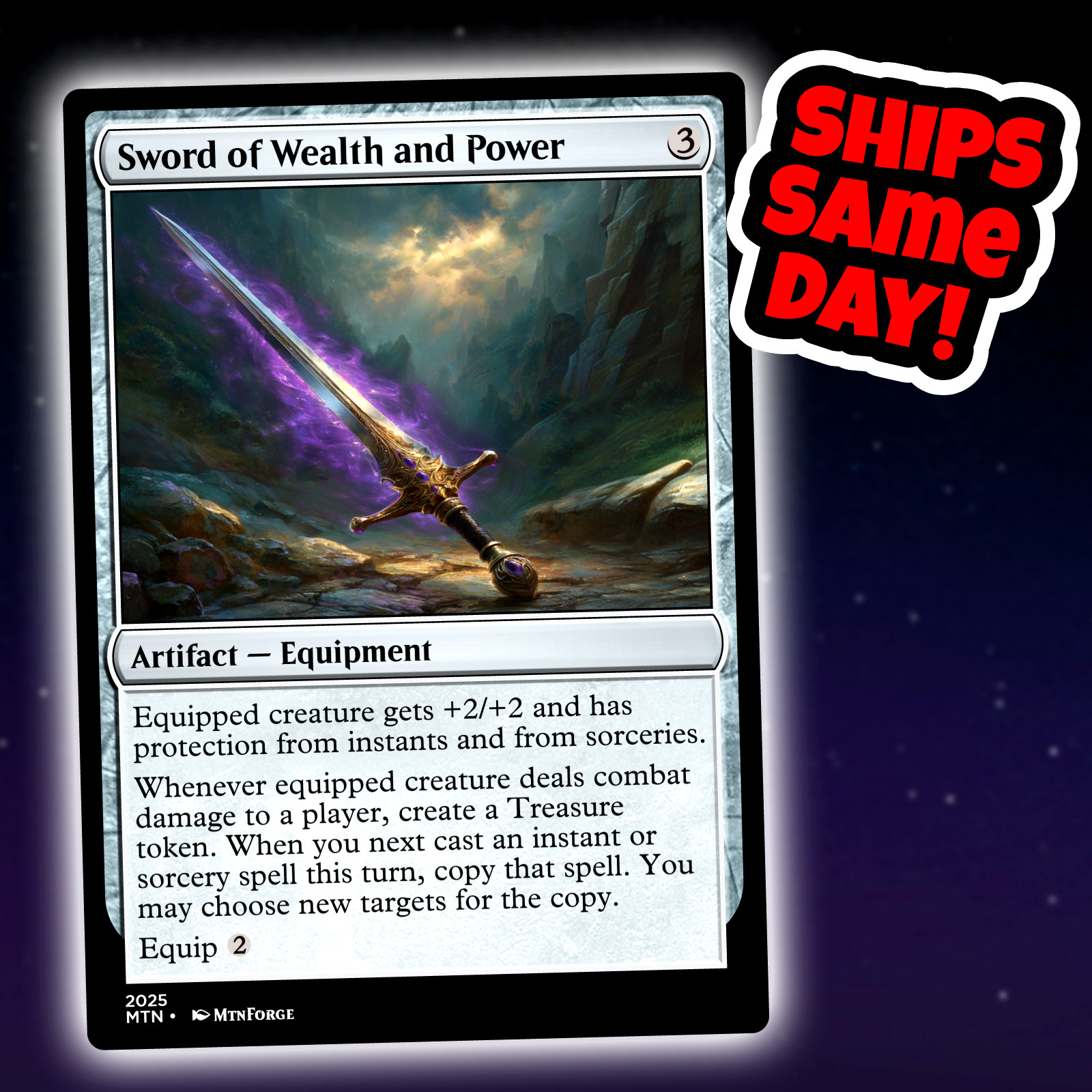 Sword Of Wealth And Power – Custom Art Magic: The Gathering Playtest Card