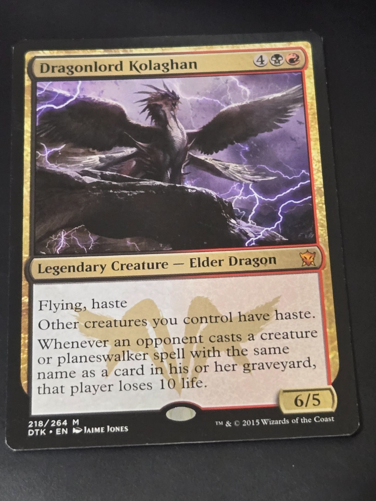 Dragonlord Kolaghan 218 Mythic Dragons of Tarkir Magic: The Gathering Near Mint