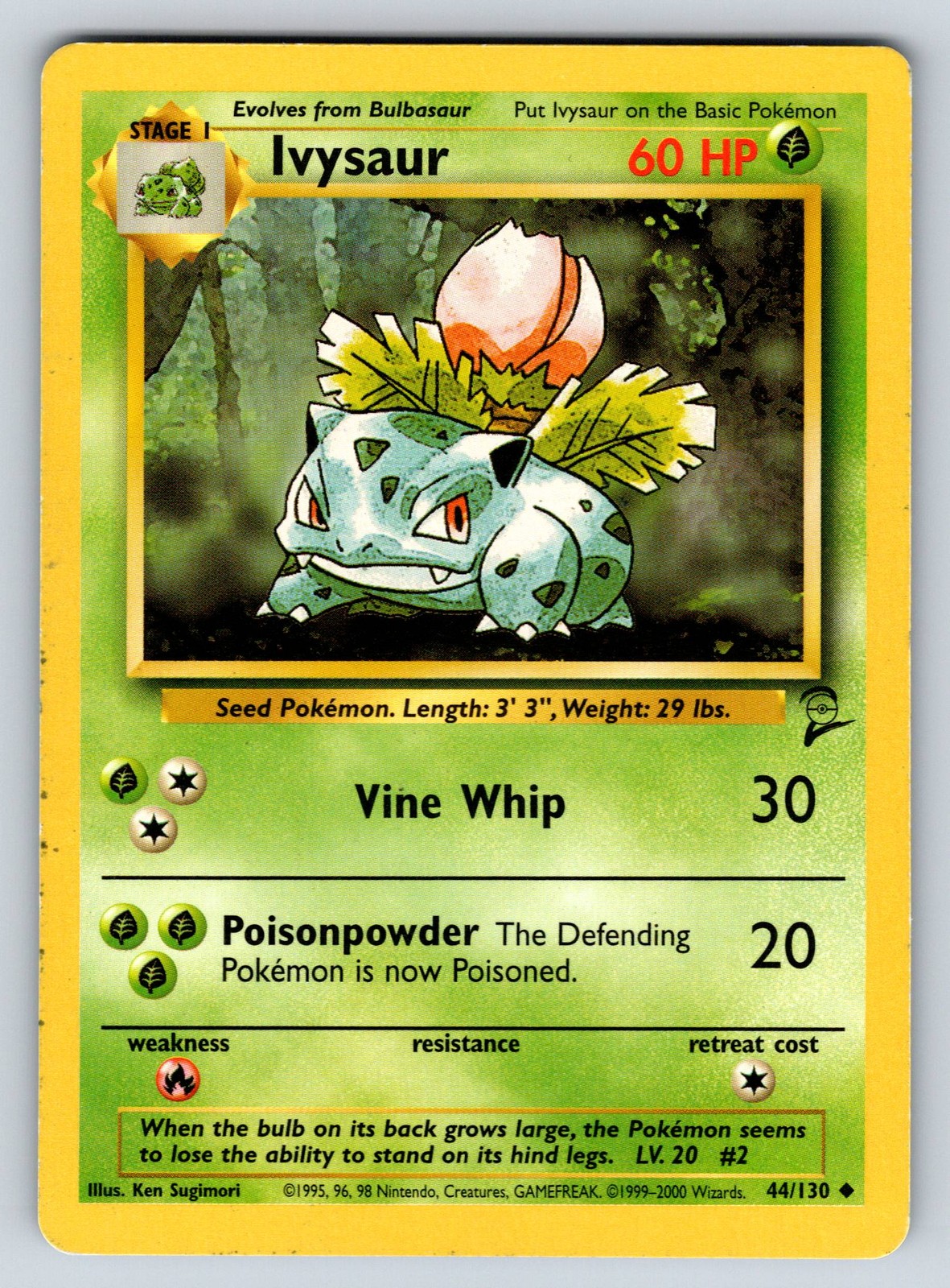 Normal Ivysaur 044/130 Base Set 2