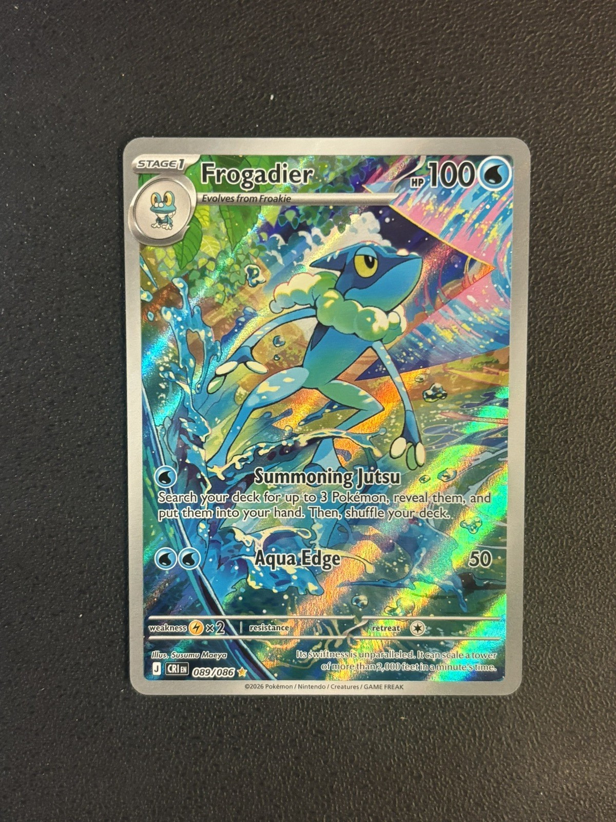 Pokemon Frogadier 089/086 Me04: Chaos Rising Illustration Rare Holo NM