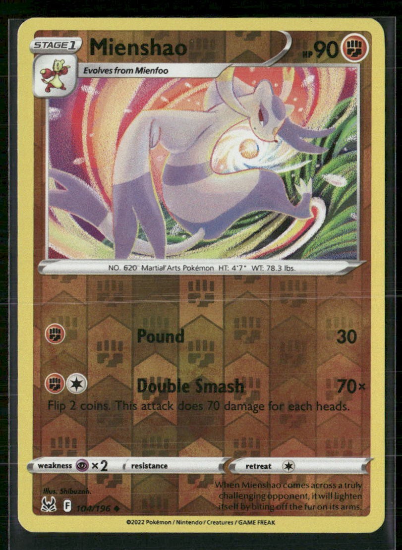 Mienshao SWSH11: Lost Origin 104/196 Reverse Holo NM