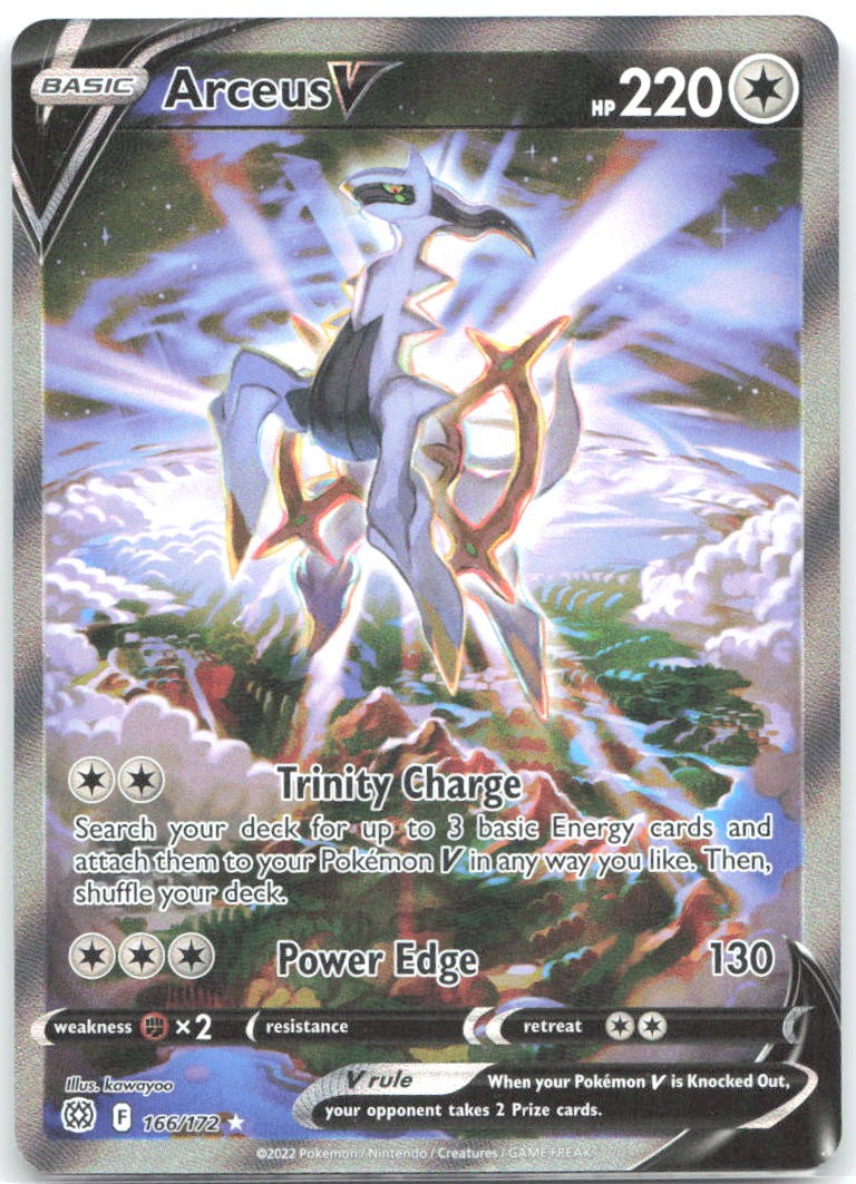 Arceus V Alternate Full Art Holo SWSH09: Brilliant Stars 166/172 NM N DESIGN Inc