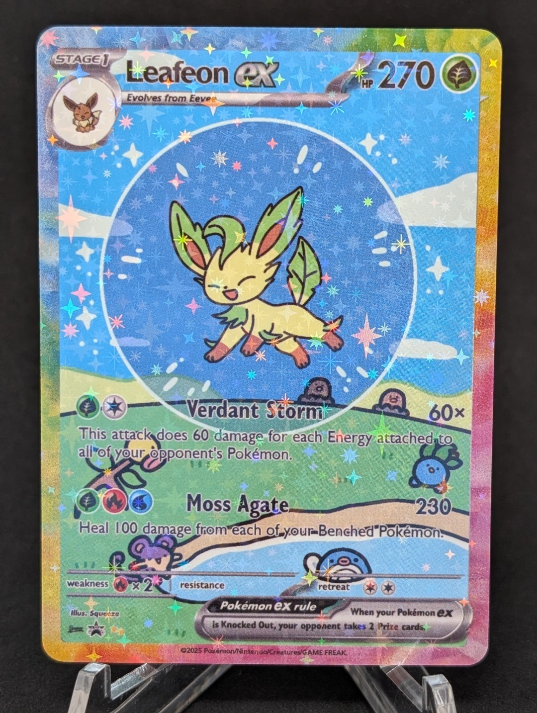 BUBBLE LEAFEON EX POKEMON CARD * FAN ART * MEW FRIENDS Paldean 232/091