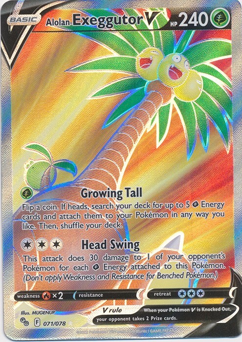 Alolan Exeggutor V Full Art 071/078 Ultra Rare Pokemon GO Pokemon TCG