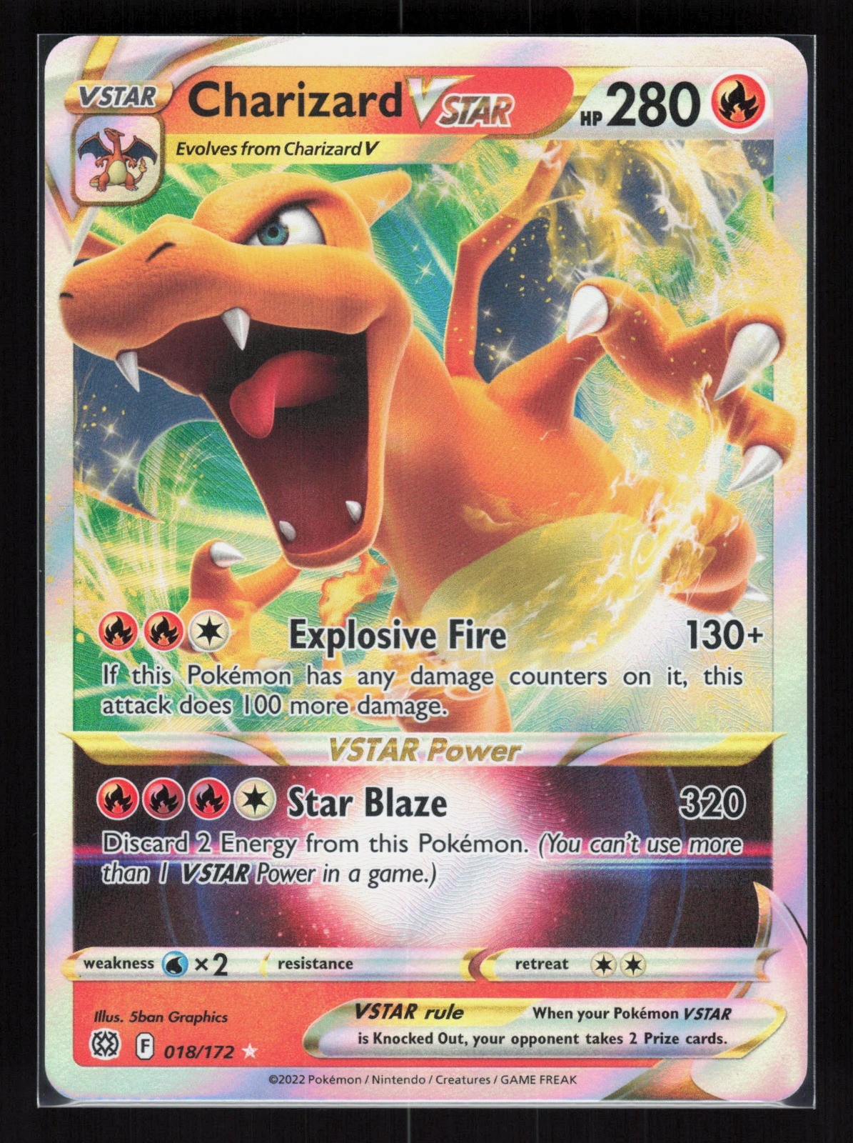 Charizard VSTAR Holo Ultra Rare Pokemon SWSH09: Brilliant Stars 018/172 NM
