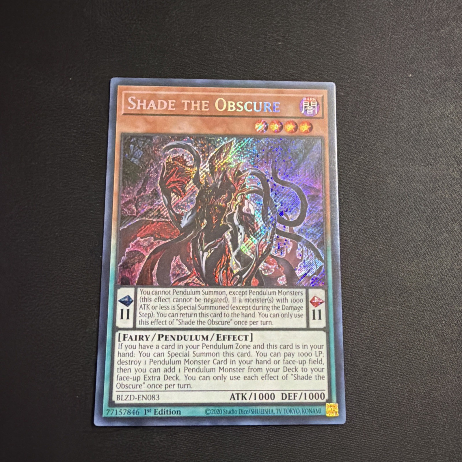 Shade the Obscure BLZD-EN083 Blazing Dominion 1st Edition