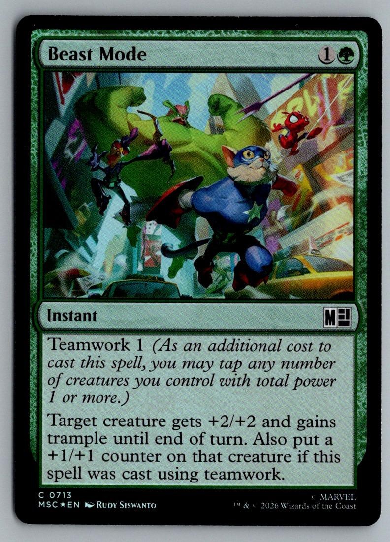 Beast Mode 713 Commander: Marvel Super Heroes Magic: The Gathering Foil NM