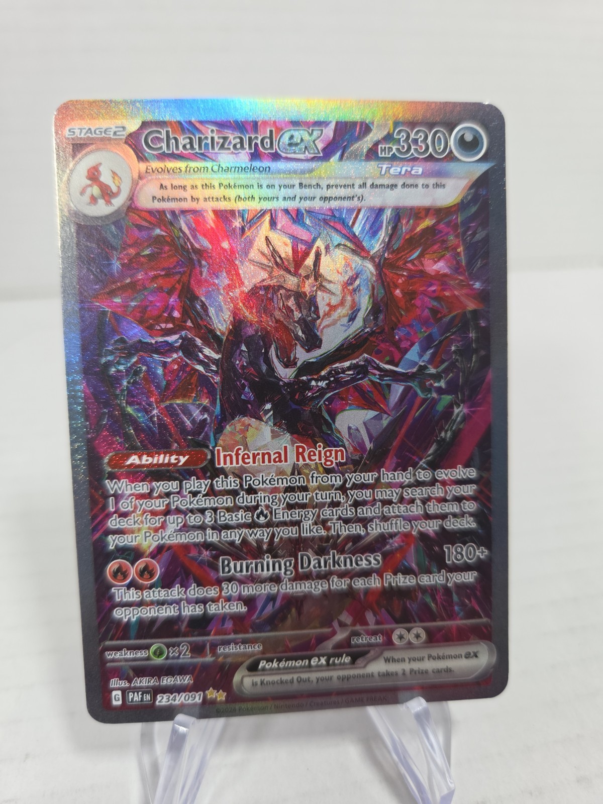RARE Charizard ex 234/091 SIR HOLO Pokemon TCG Scarlet & Violet Paldean Fates NM