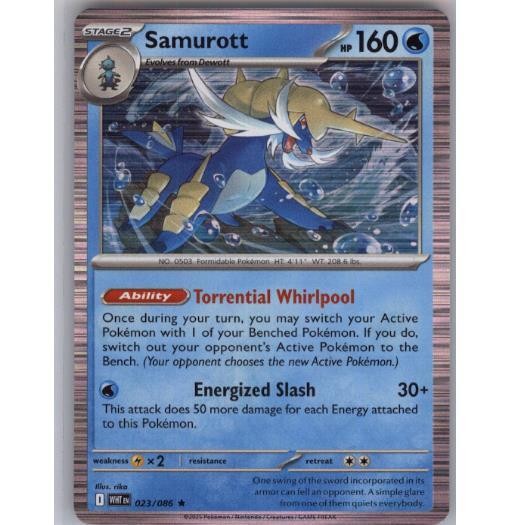 Samurott 023/086 Holo Rare White Flare Pokemon Holo Near Mint
