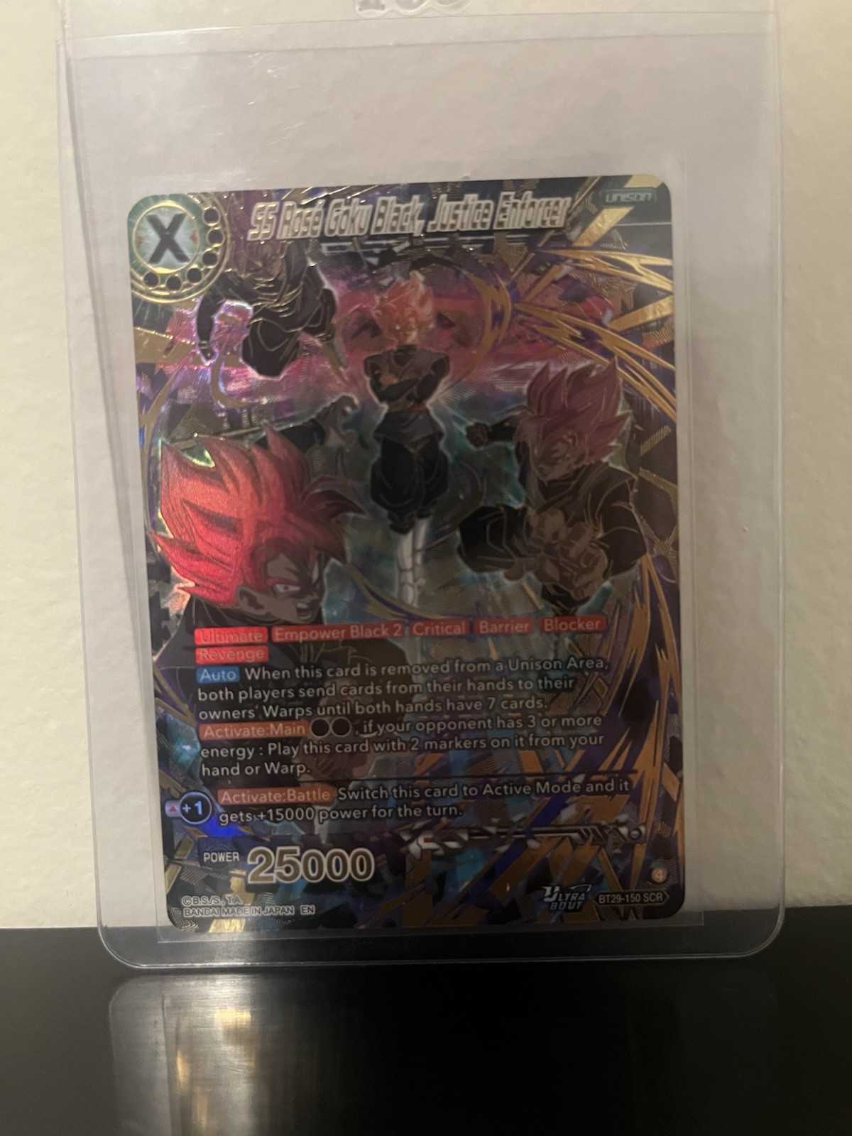 SS ROSE GOKU BLACK JUSTICE ENFORCER SCR BT29-150 FEARSOME RIVALS DRAGON BALL