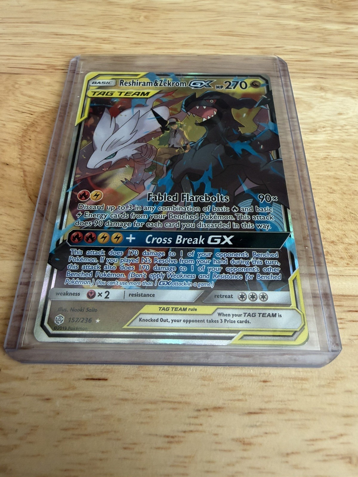 Reshiram & Zekrom GX 157/236 Sm-Cosmic Eclipse Holo