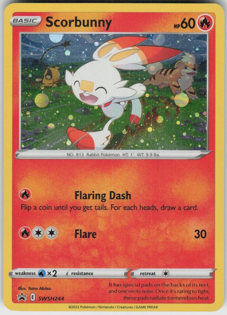 Holo Scorbunny (Cosmos Holo) SWSH244 Promo Sword & Shield Promo Near Mint