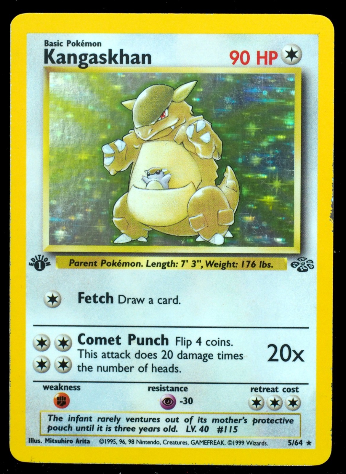 Kangaskhan 1st Ed. #5/64 LP Jungle Pokemon Card
