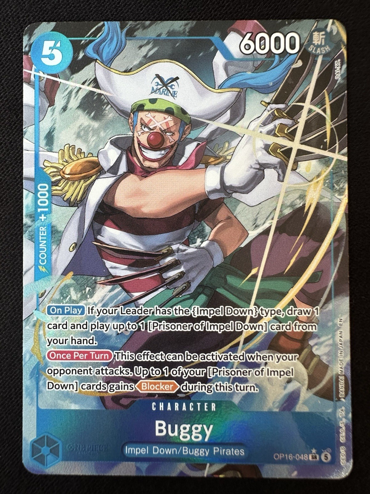 One Piece Buggy OP16-048 SR Alt Art The Time of Battle English
