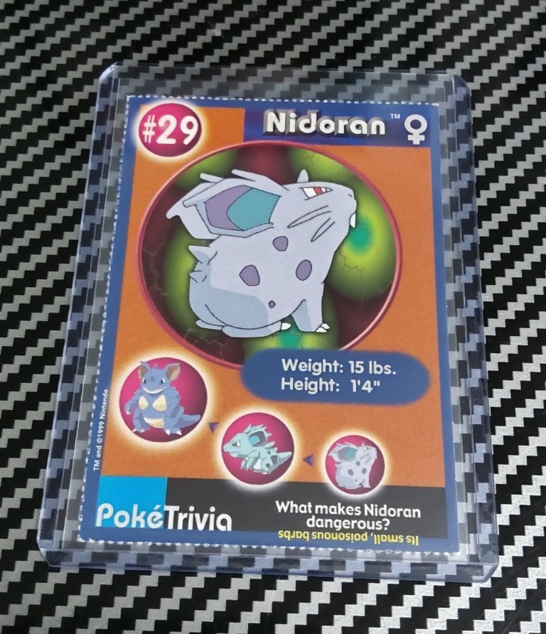 LP Nidoran Perforated #29 Pokémon Burger King Poketrivia Original 1999