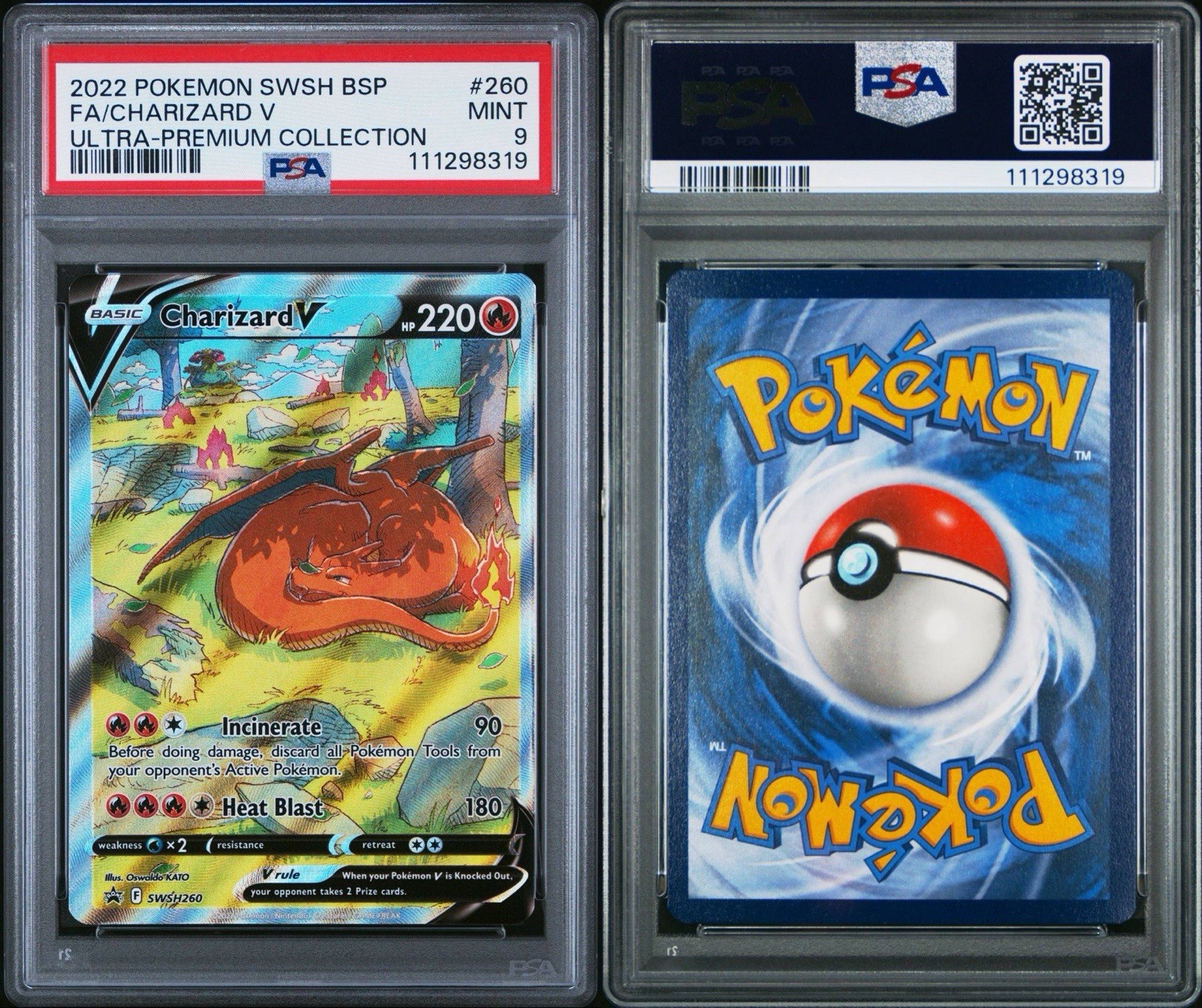 2022 POKEMON SWSH BLACK STAR PROMO #262 FULL ART CHARIZARD VSTAR PSA 9 MINT
