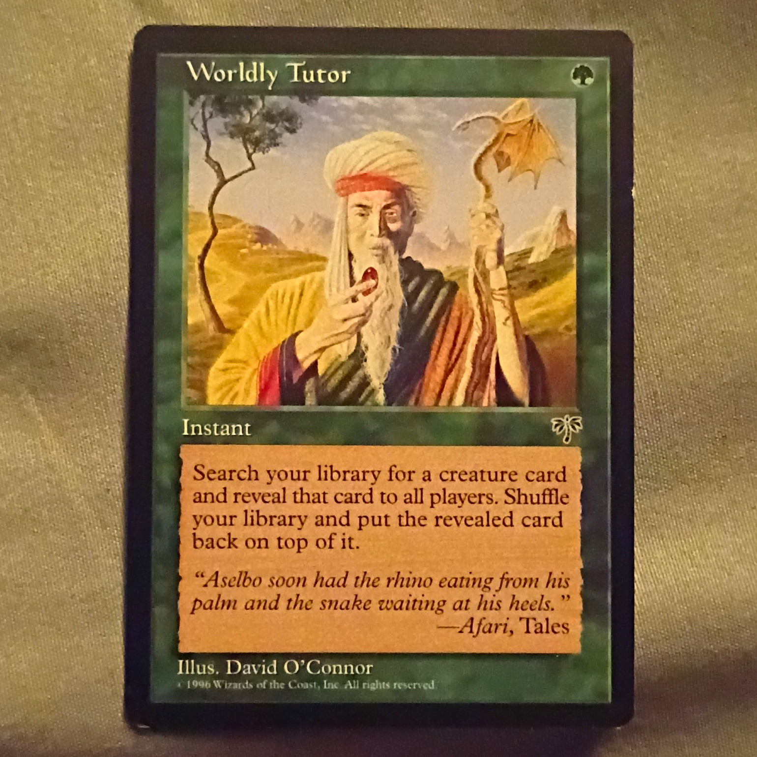 Wizards of the Coast Worldly Tutor Mirage 1996 Regular Green Instant English