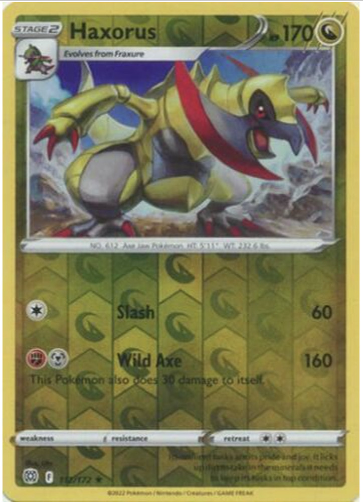 Pokemon – Haxorus – 112/172 – Rare – Reverse Holo -Brilliant Stars – NM/M – New