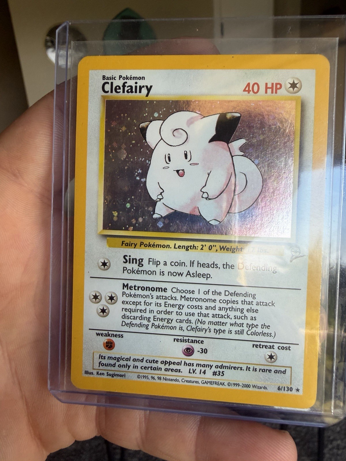 Clefairy 6/130 Base Set 2 Holo Rare Vintage Pokemon Card WOTC TCG English MP