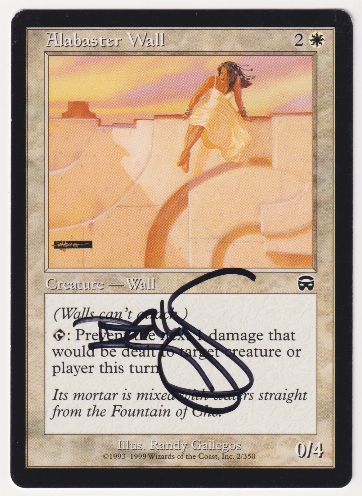 Signed Alabaster Wall Proof HP Mercadian Masques Artist Randy Gallegos MTG AP!