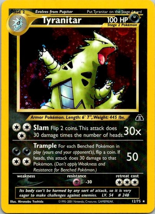 Tyranitar 12/75 Neo Discovery Holo Rare – Vintage 2001 WOTC