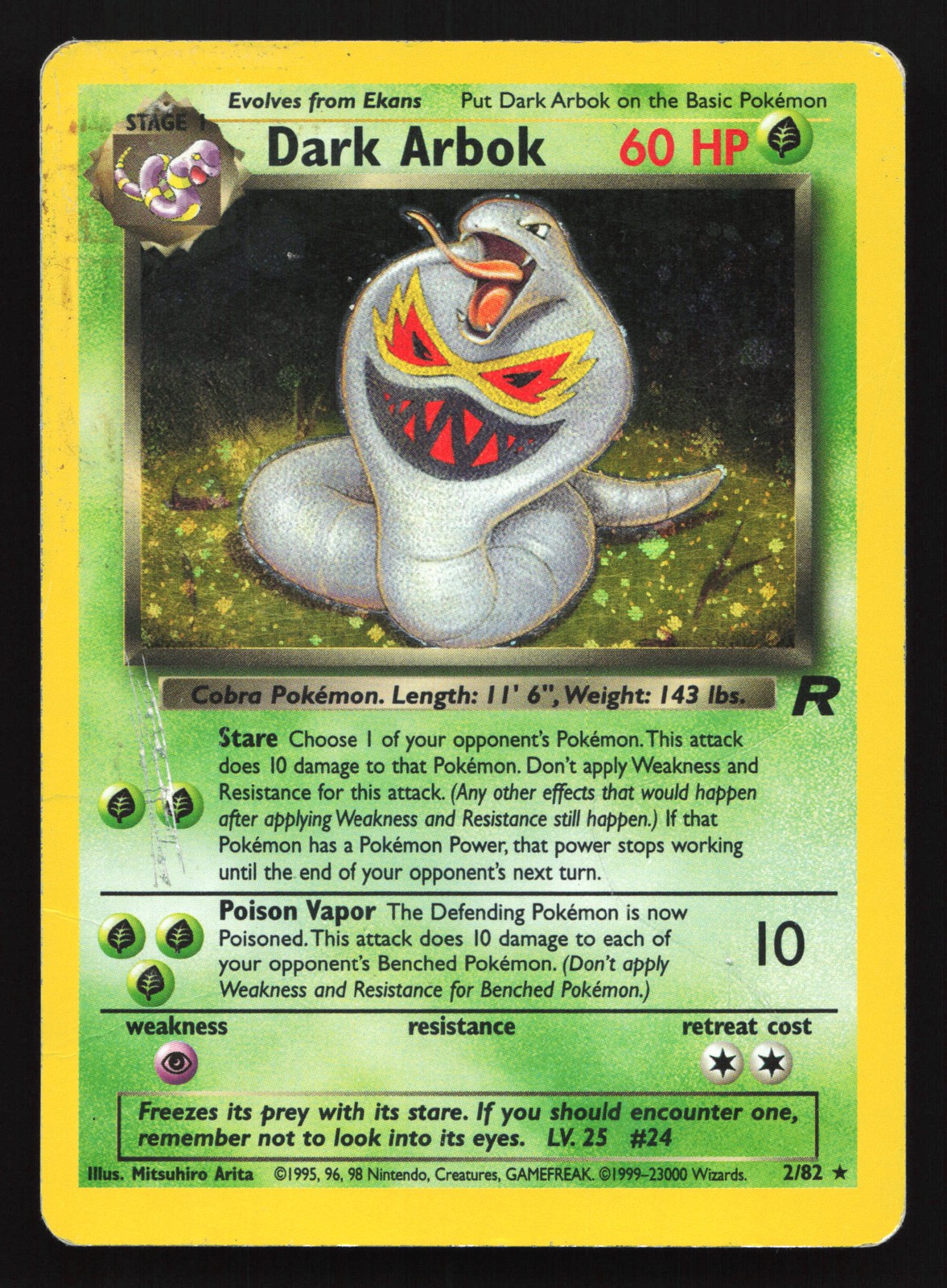 Dark Arbok 2/82 Team Rocket Holo Rare Pokemon Card