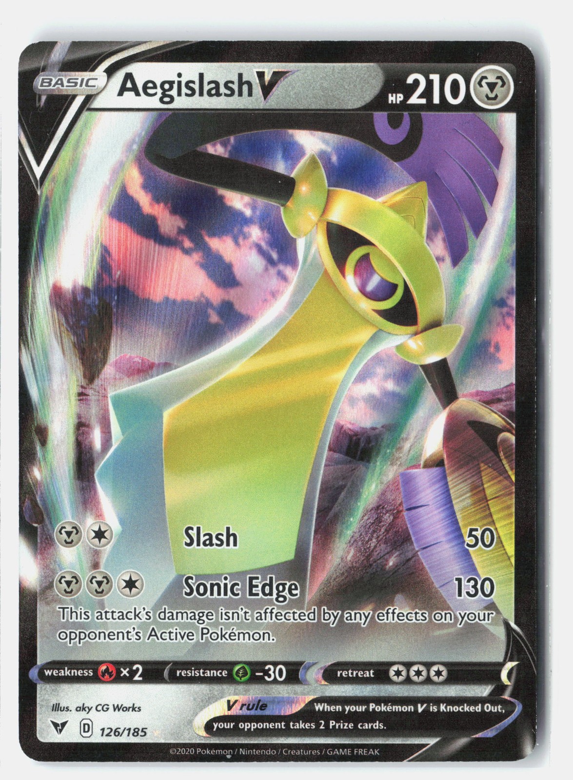 Aegislash V Ultra Rare Holofoil SWSH04: Vivid Voltage 126/185 NM aky CG Works