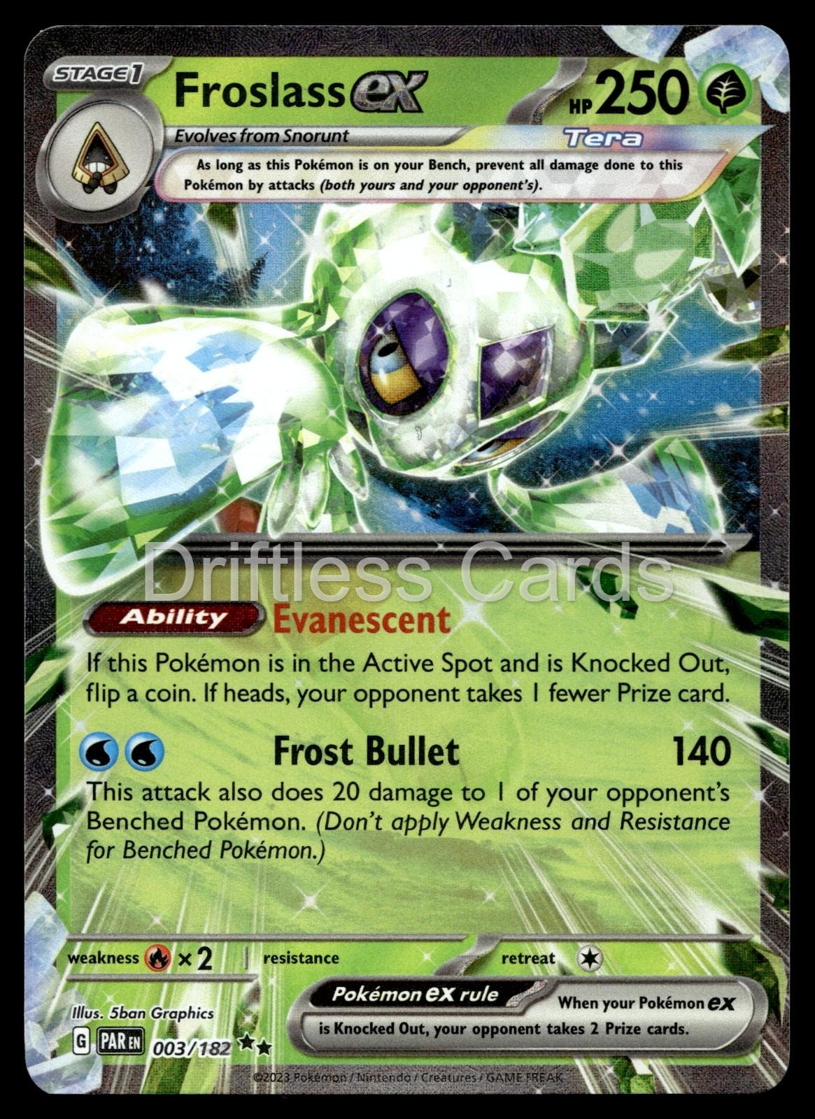 Froslass ex 003/182 Double Rare Paradox Rift Pokemon Holo NM/M