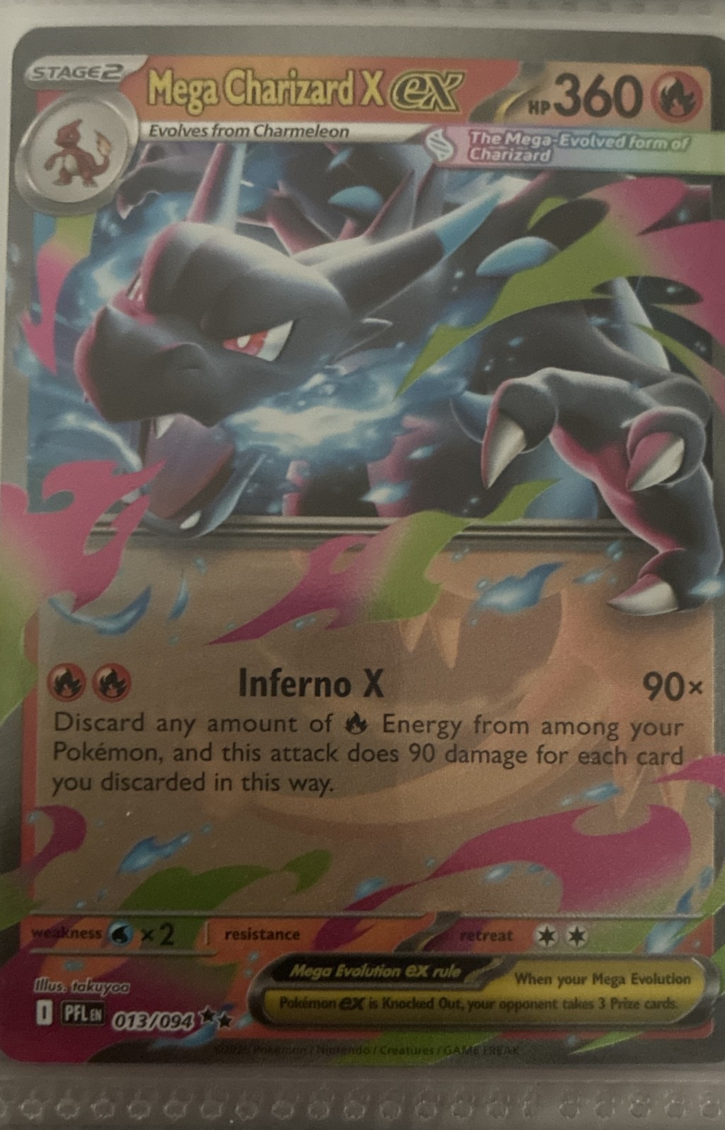 Mega Charizard X ex 013/094 Me02: Phantasmal Flames Holo