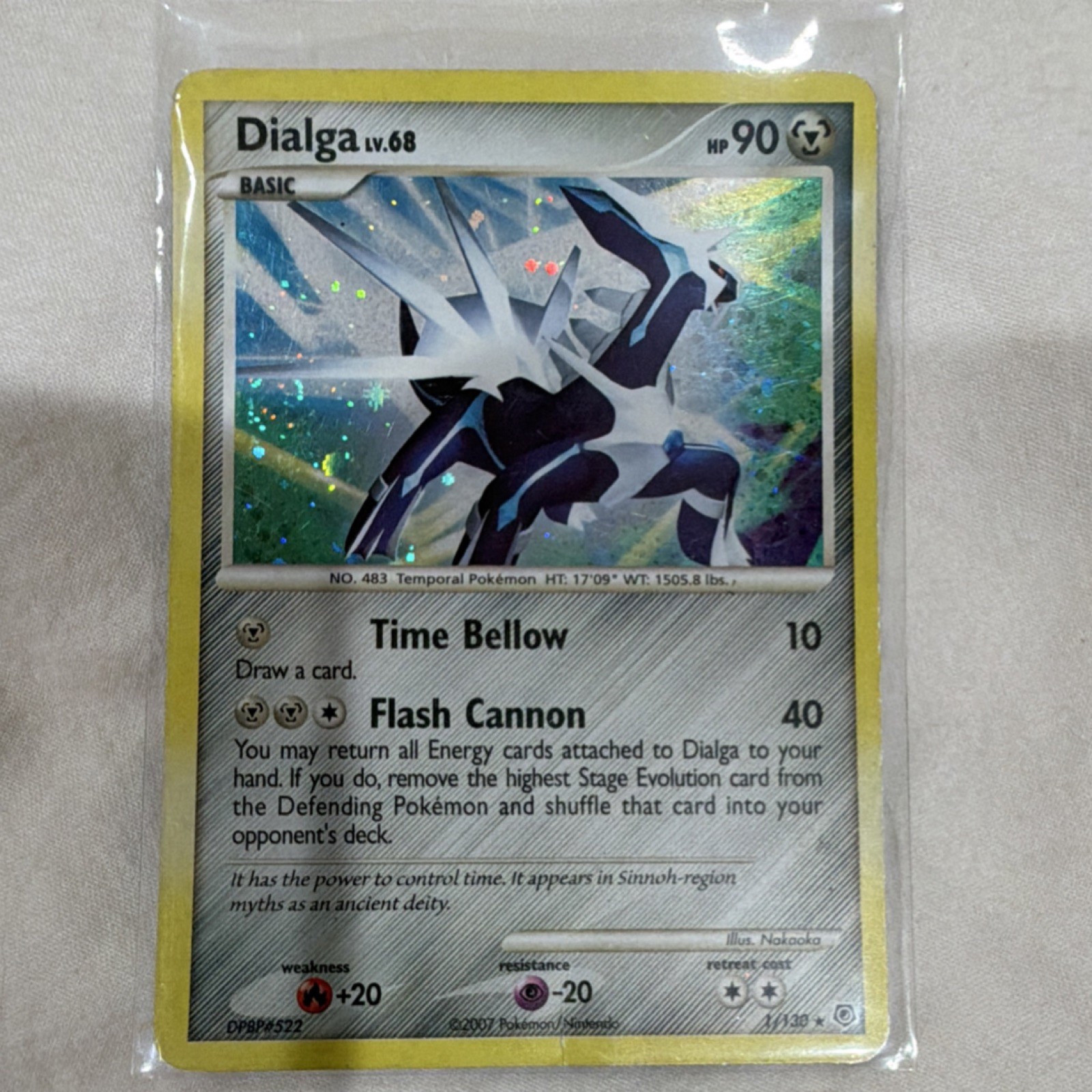 Pokémon Dialga Diamond and Pearl Holo Rare 1/130 90HP English 2007