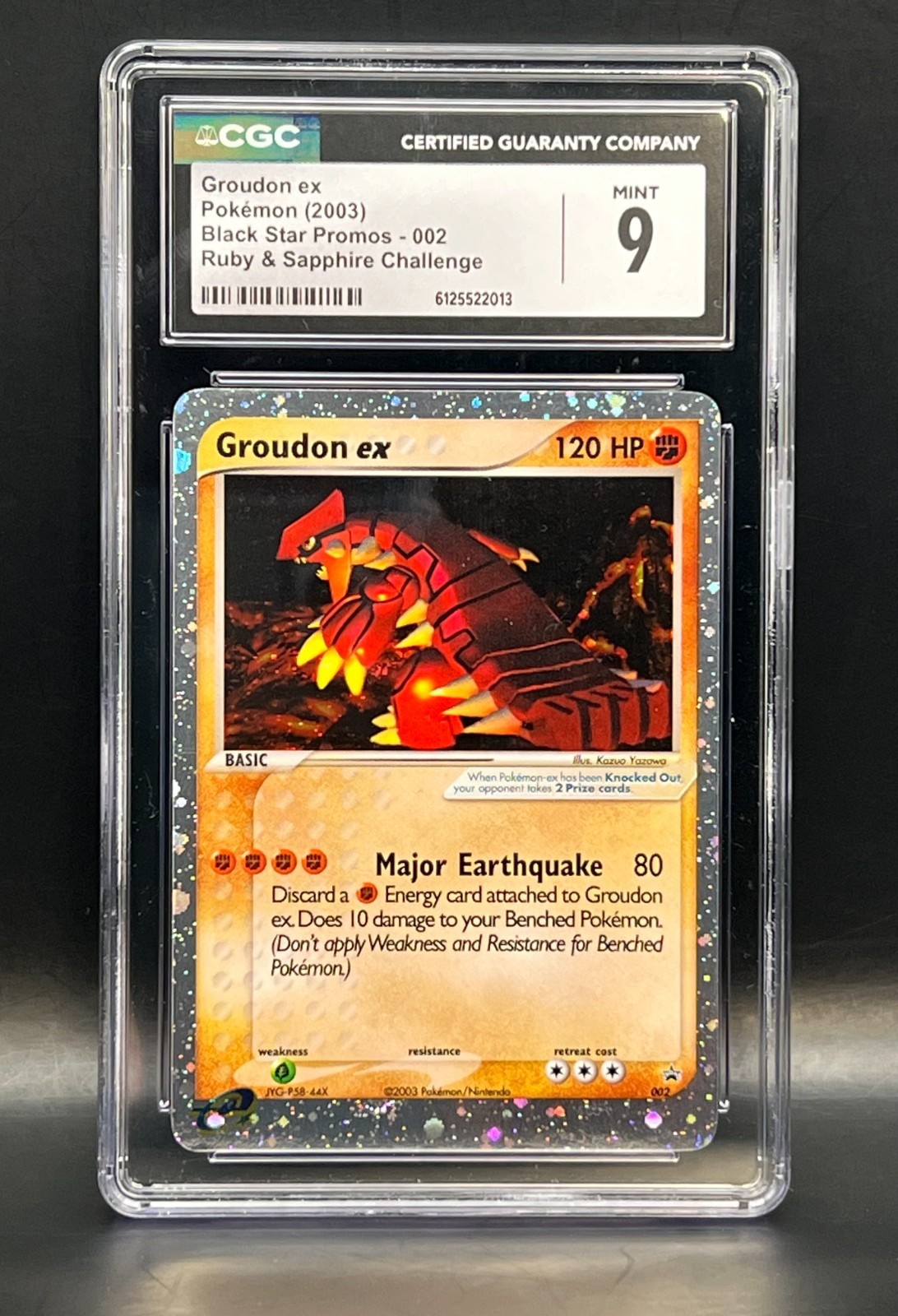 Groudon EX 002 Black Star Promo Holo- 2003 Pokémon EX Ruby & Saphire CGC 9 Mint