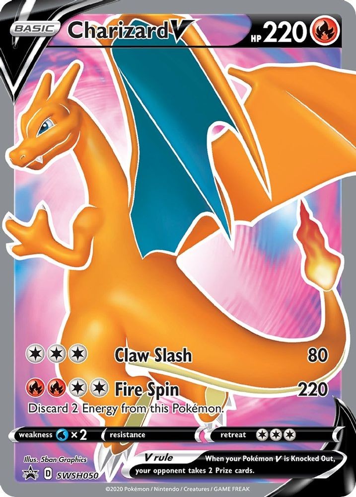 CHARIZARD V SWSH050 HOLO P SWORD & SHIELD PROMO POKEMON NM/M
