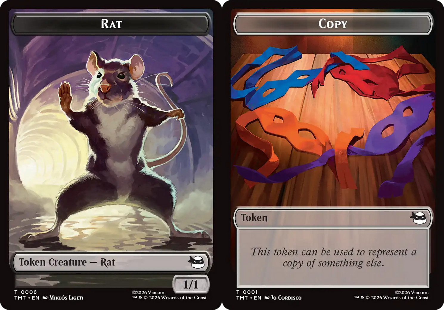 x4 Rat / Copy TTMT Teenage Ninja Turtles MTG 6-1 TOKEN M/NM 4x