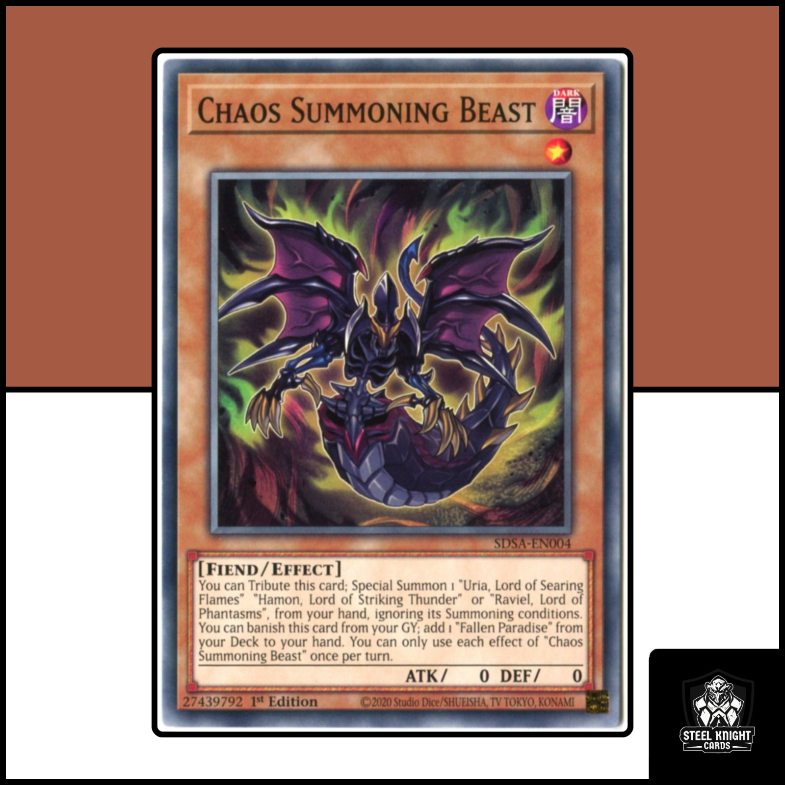Chaos Summoning Beast : SDSA-EN004 : Common : Yu-Gi-Oh! TCG : ENG