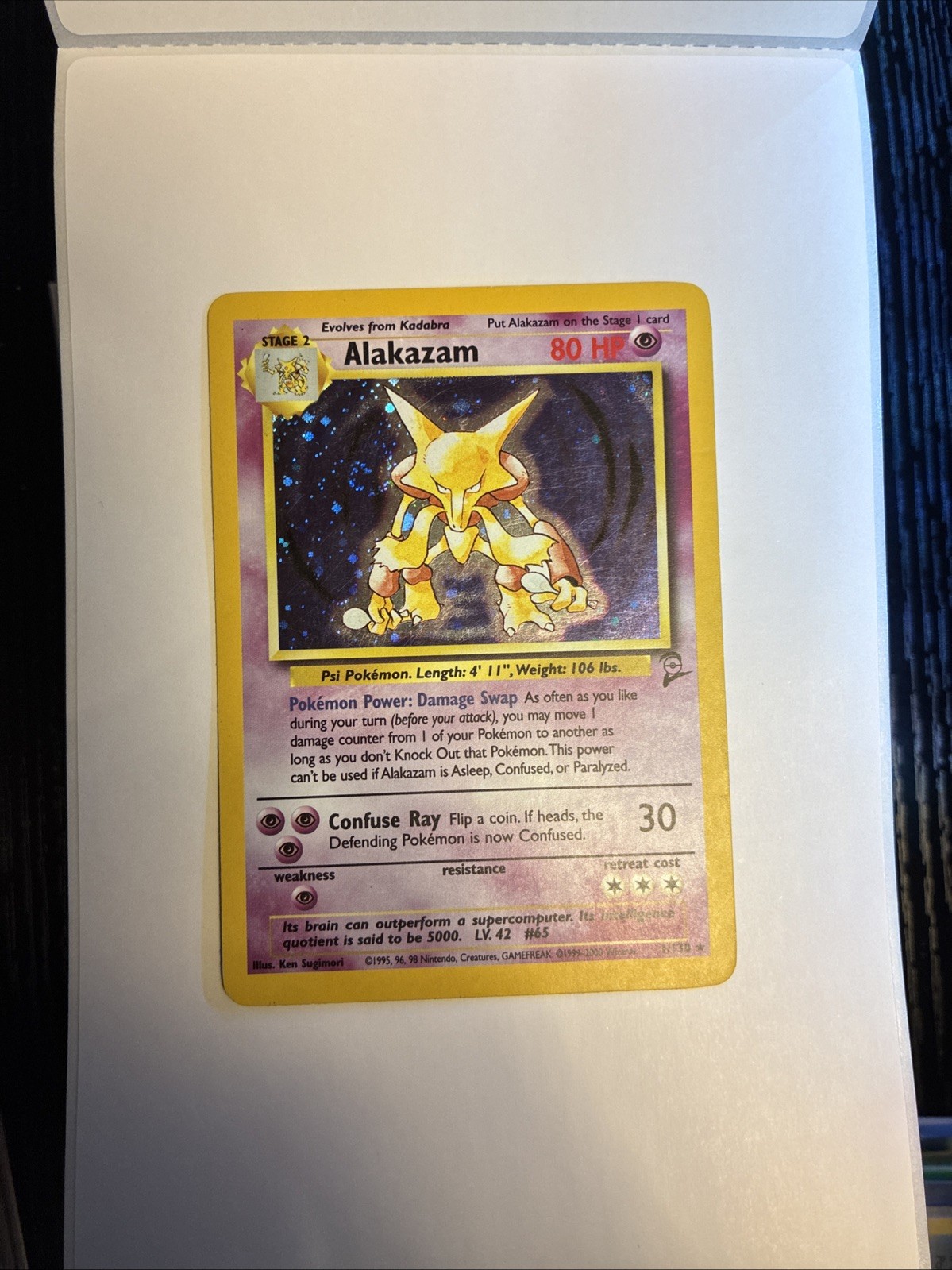 Alakazam 1/130 Base Set 2 Holo Rare English 1999