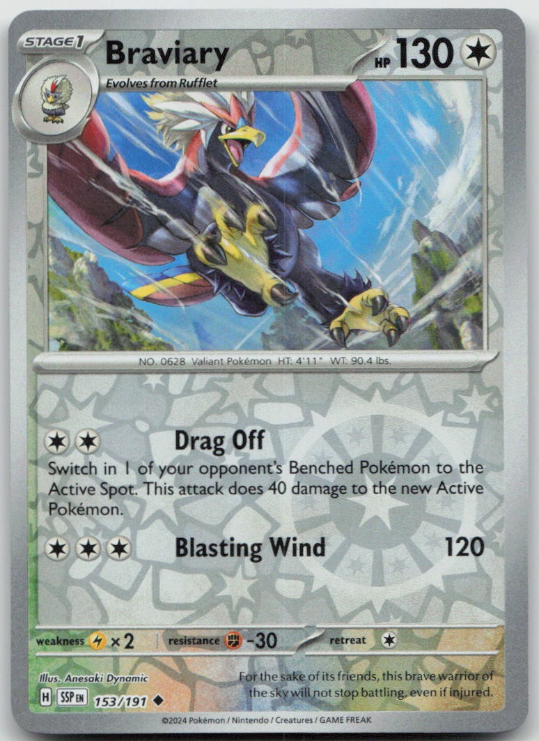 Braviary – [SSP – 153/191] – Reverse Holofoil – Uncommon – Pokemon – EN