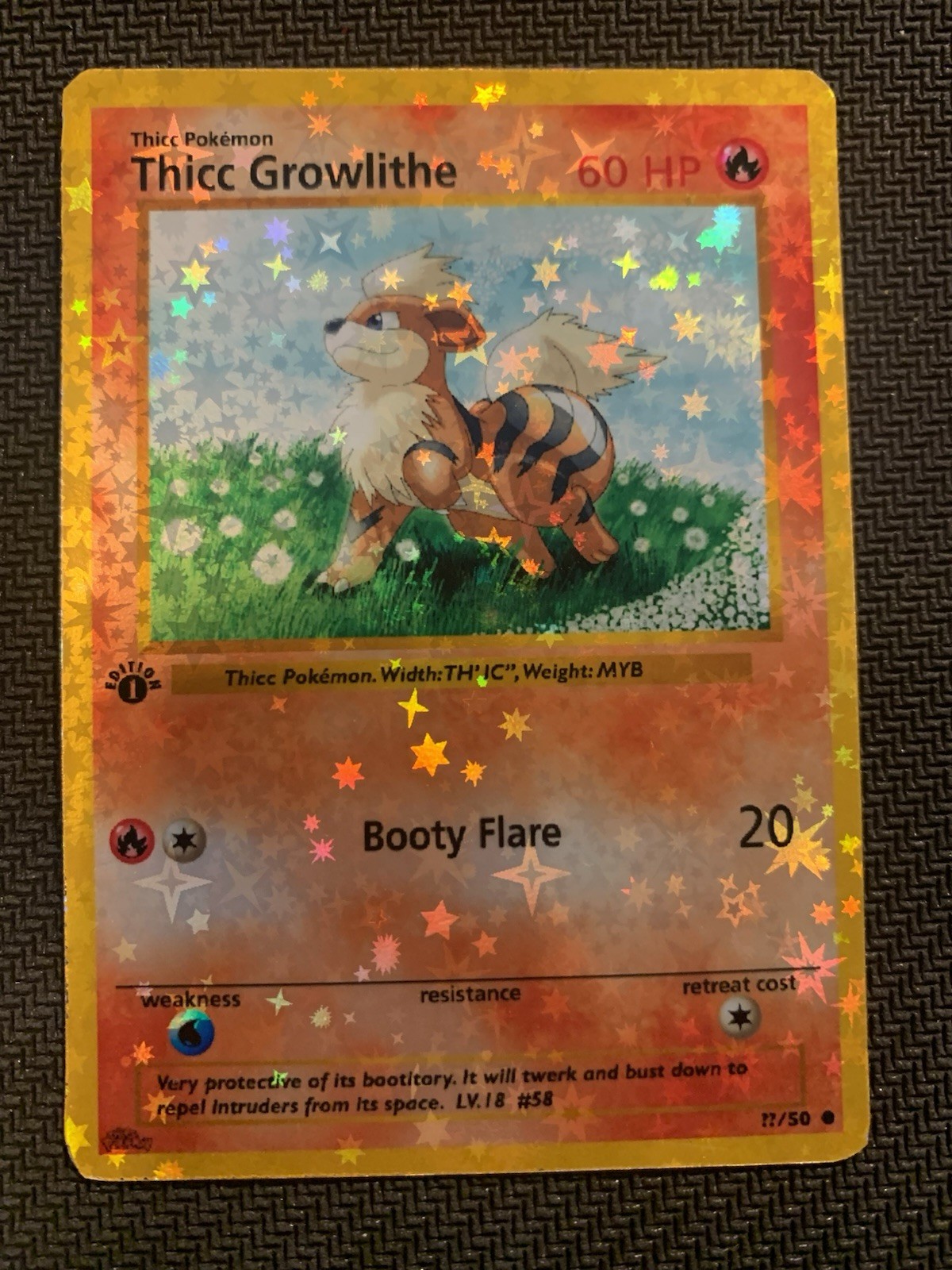 Thicc Growlithe (Alternative Custom Art) Holografic Card