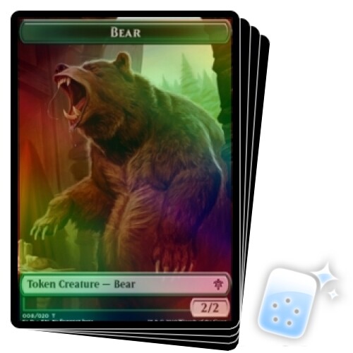 FOIL BEAR TOKEN (8/20) X4 Throne Of Eldraine ELD Magic MTG MINT CARD
