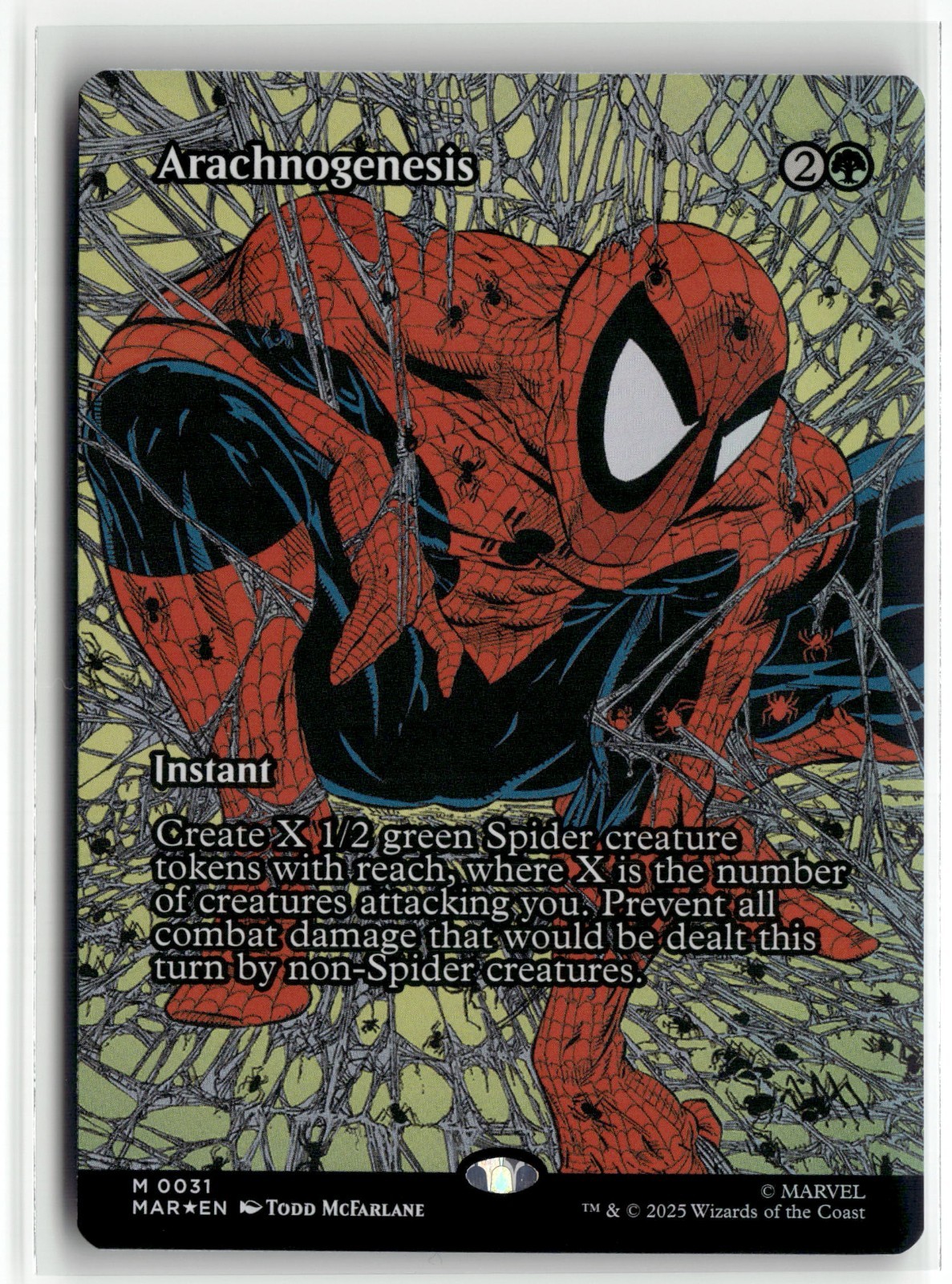 Arachnogenesis 0031 Borderless FOIL Spider Man MTG Magic The Gathering Card NM