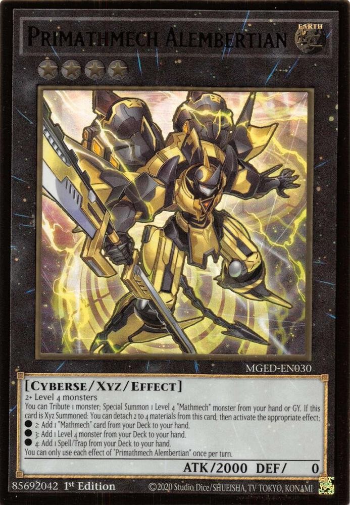 Yugioh Primathmech Alembertian 1st Edition Premium Gold Rare MGED-EN030 NM