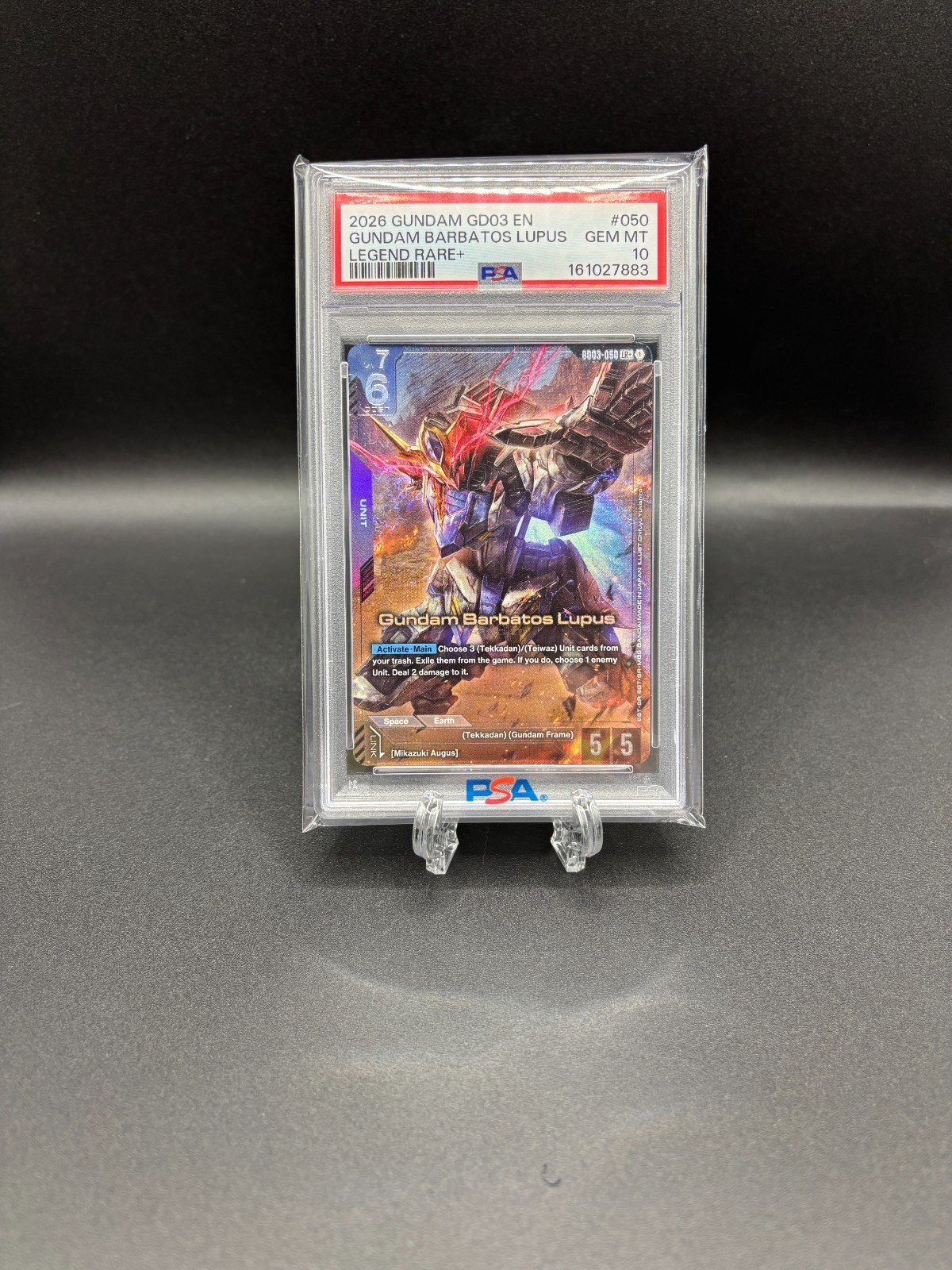 Gundam Steel Requiem GD03-050 Barbatos Lupus LR+ English Alt Art PSA 10